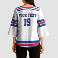 Custom USA Ice Hockey Kimono Sleeve Blouse Let’s Go Champions