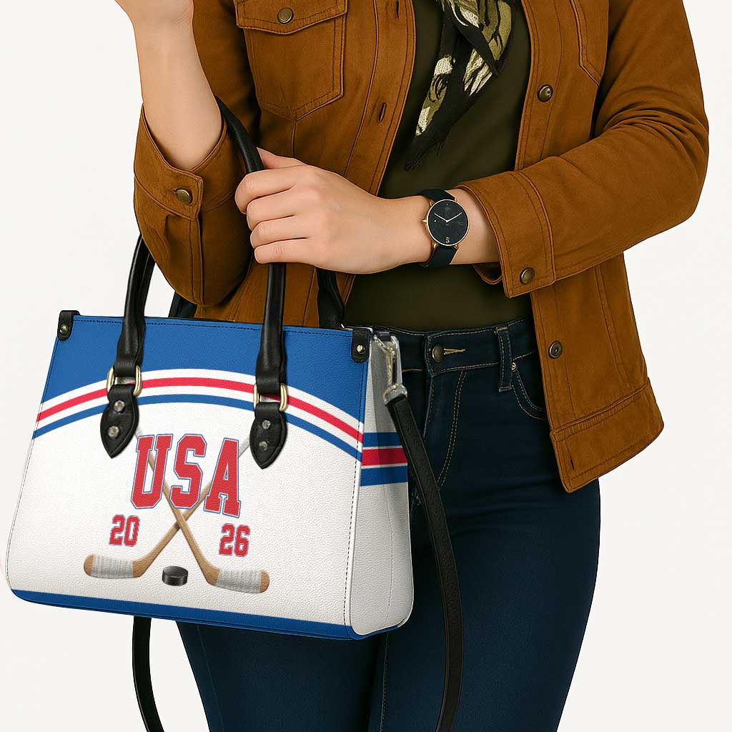 USA Ice Hockey Leather Bag Let’s Go Champions