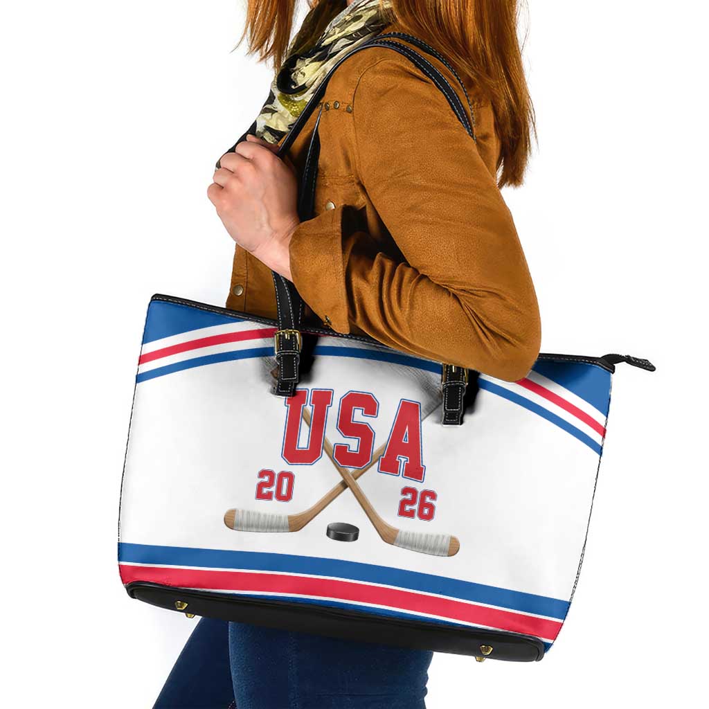 USA Ice Hockey Leather Tote Bag Let’s Go Champions