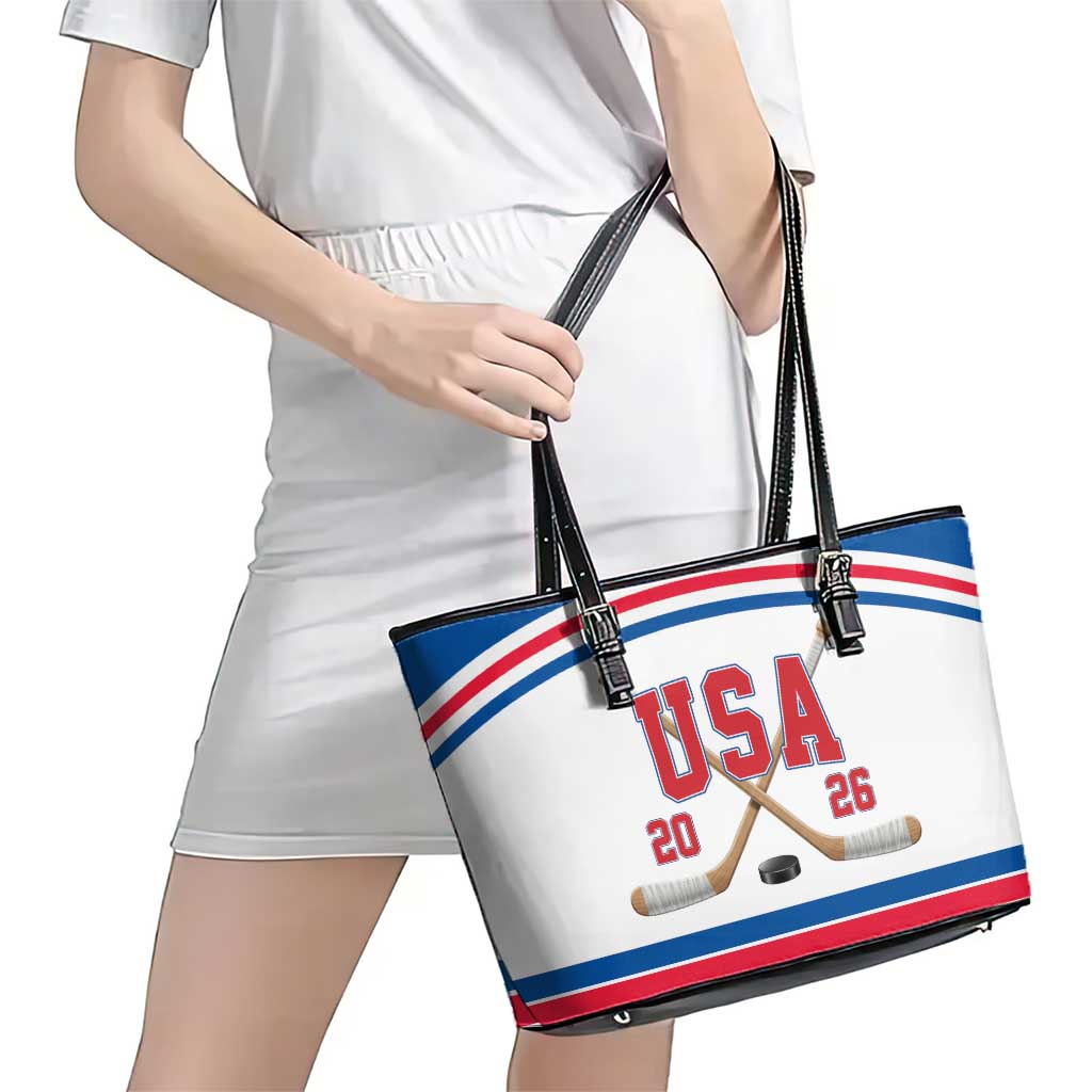 USA Ice Hockey Leather Tote Bag Let’s Go Champions