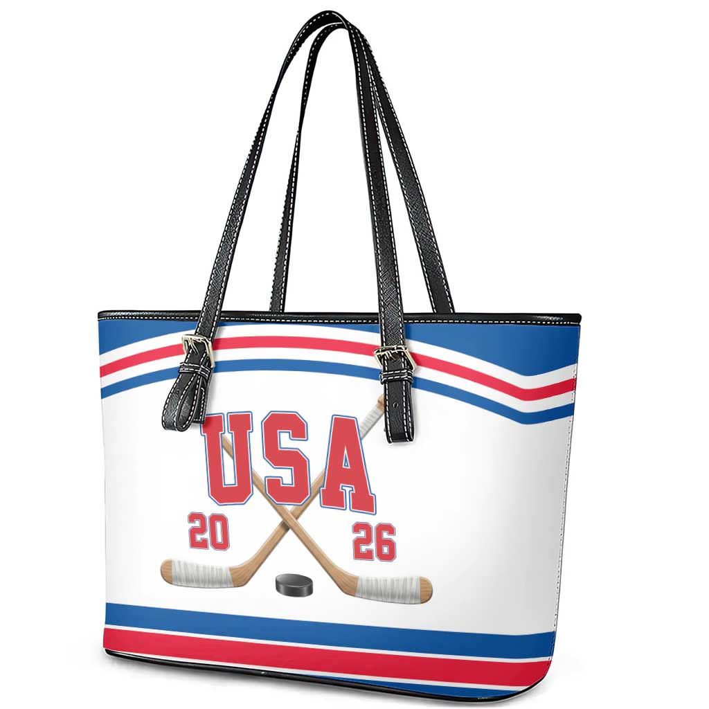 USA Ice Hockey Leather Tote Bag Let’s Go Champions