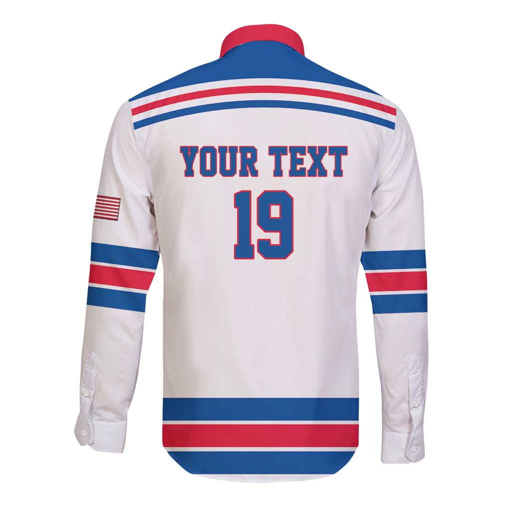 Custom USA Ice Hockey Long Sleeve Button Shirt Let’s Go Champions