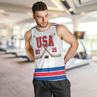 Custom USA Ice Hockey Men Tank Top Let’s Go Champions