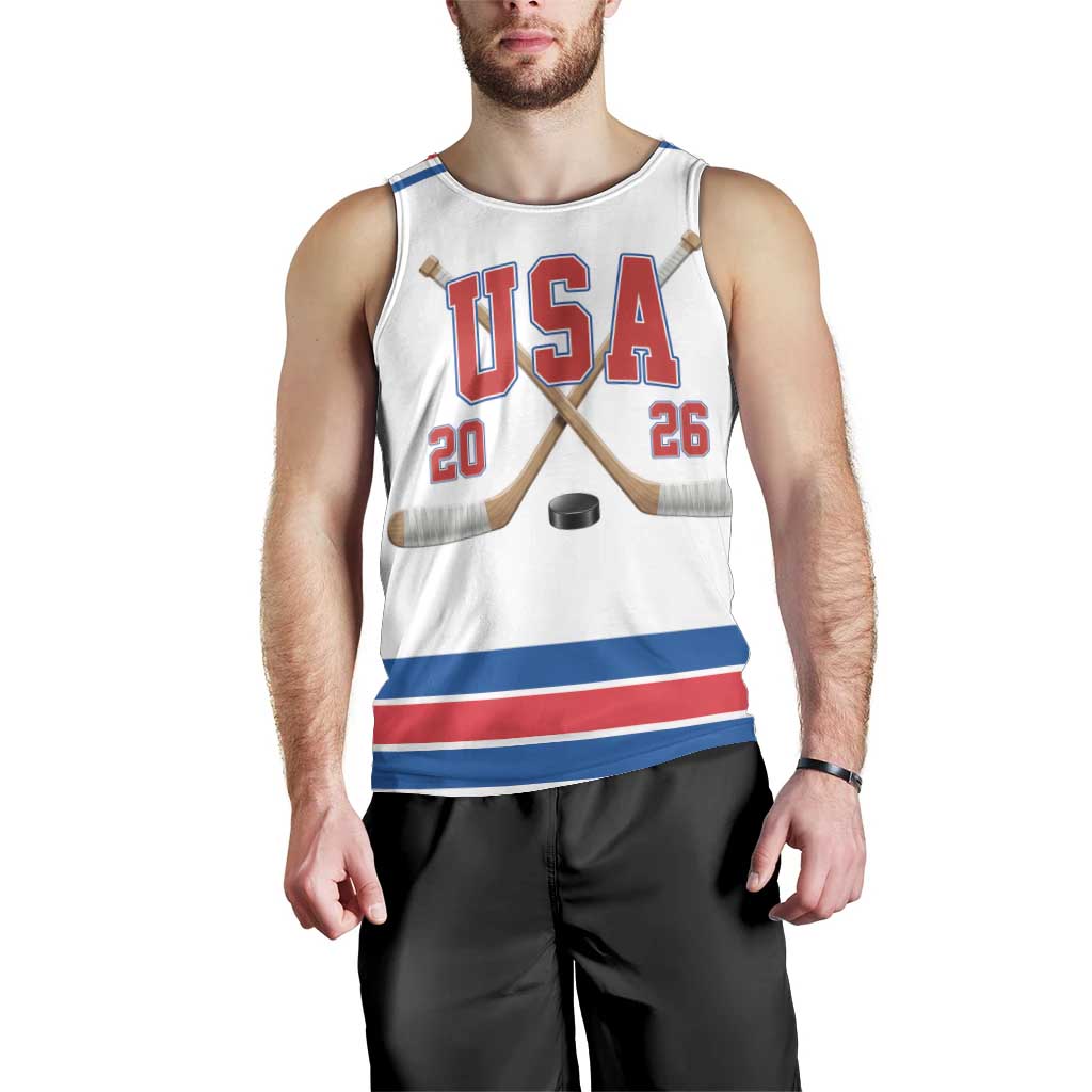 Custom USA Ice Hockey Men Tank Top Let’s Go Champions