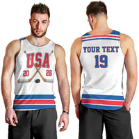 Custom USA Ice Hockey Men Tank Top Let’s Go Champions