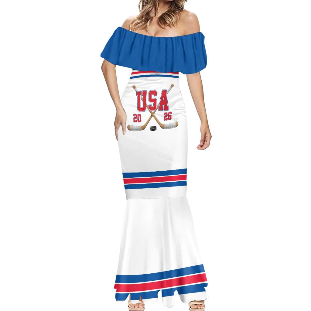Custom USA Ice Hockey Mermaid Dress Let’s Go Champions