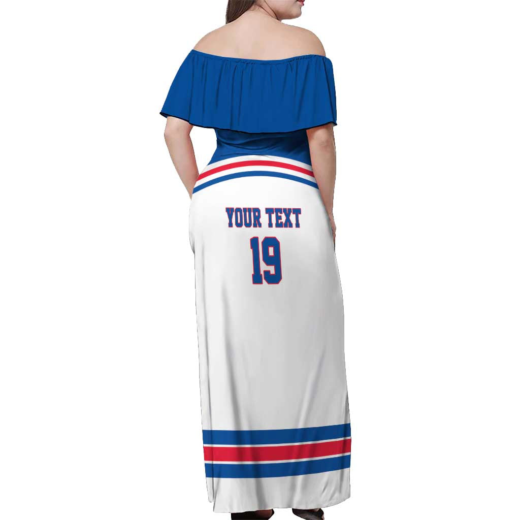 Custom USA Ice Hockey Off Shoulder Maxi Dress Let’s Go Champions