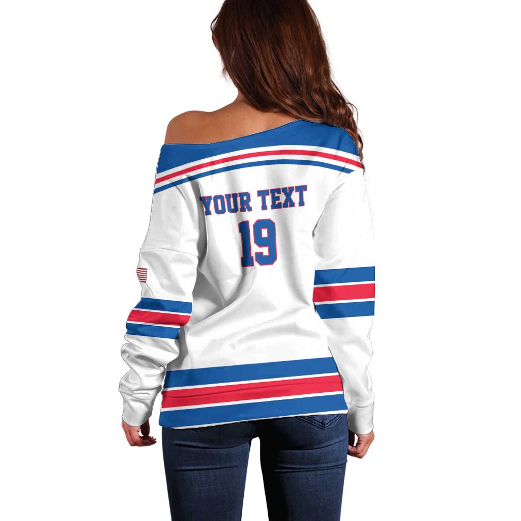 Custom USA Ice Hockey Off Shoulder Sweater Let’s Go Champions