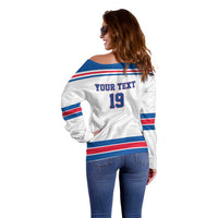 Custom USA Ice Hockey Off Shoulder Sweater Let’s Go Champions