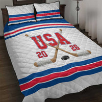 USA Ice Hockey Quilt Bed Set Let’s Go Champions