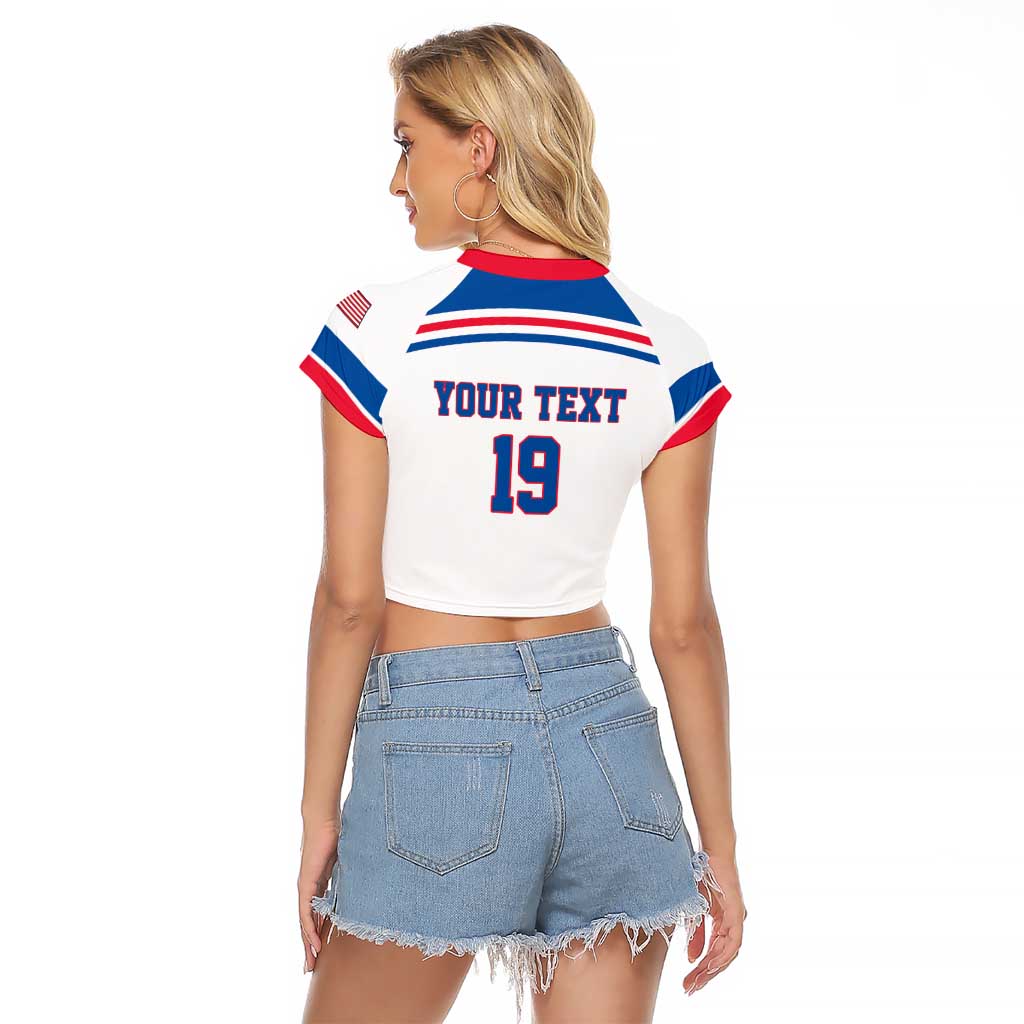 Custom USA Ice Hockey Raglan Cropped T Shirt Let’s Go Champions