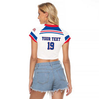 Custom USA Ice Hockey Raglan Cropped T Shirt Let’s Go Champions