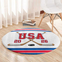 USA Ice Hockey Round Carpet Let’s Go Champions