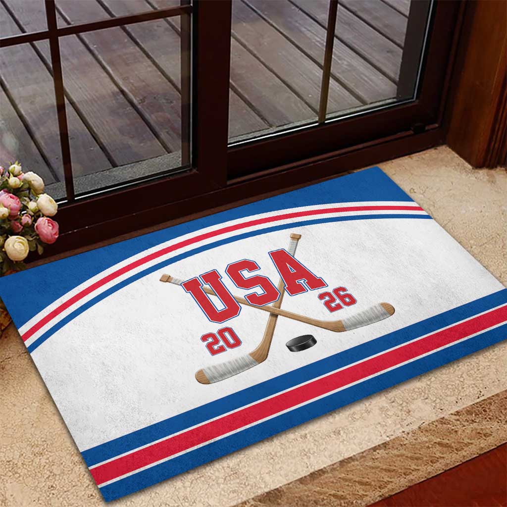 USA Ice Hockey Rubber Doormat Let’s Go Champions