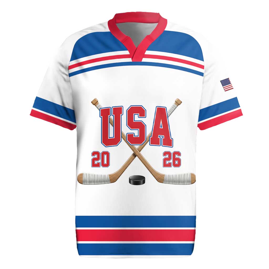 Custom USA Ice Hockey Rugby Jersey Let’s Go Champions