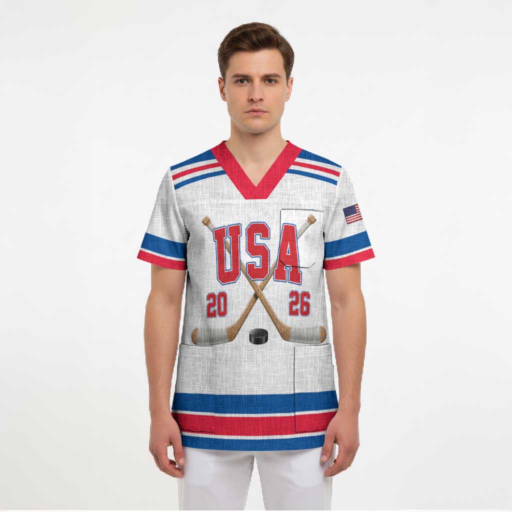 Custom USA Ice Hockey Scrub Top Let’s Go Champions