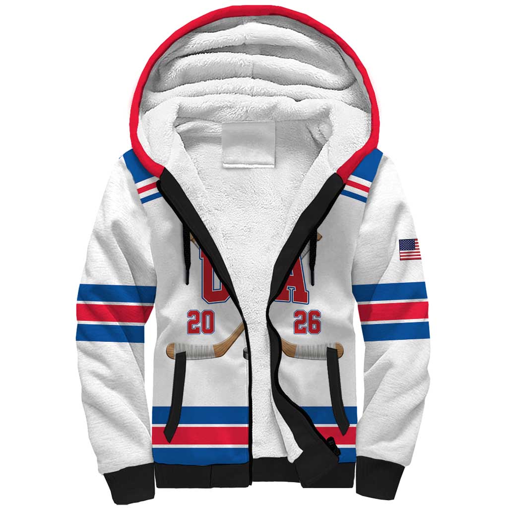 Custom USA Ice Hockey Sherpa Hoodie Let’s Go Champions