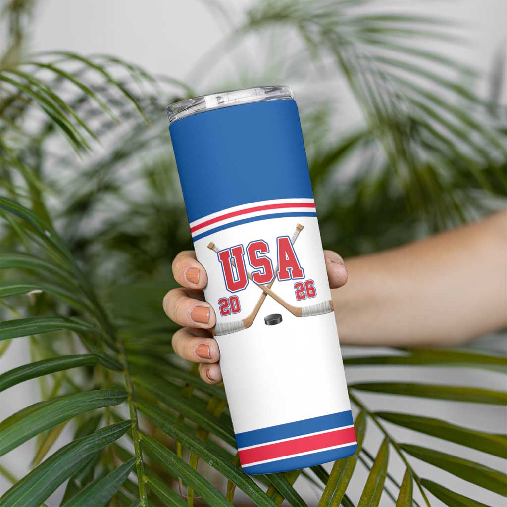Custom USA Ice Hockey Skinny Tumbler Let’s Go Champions