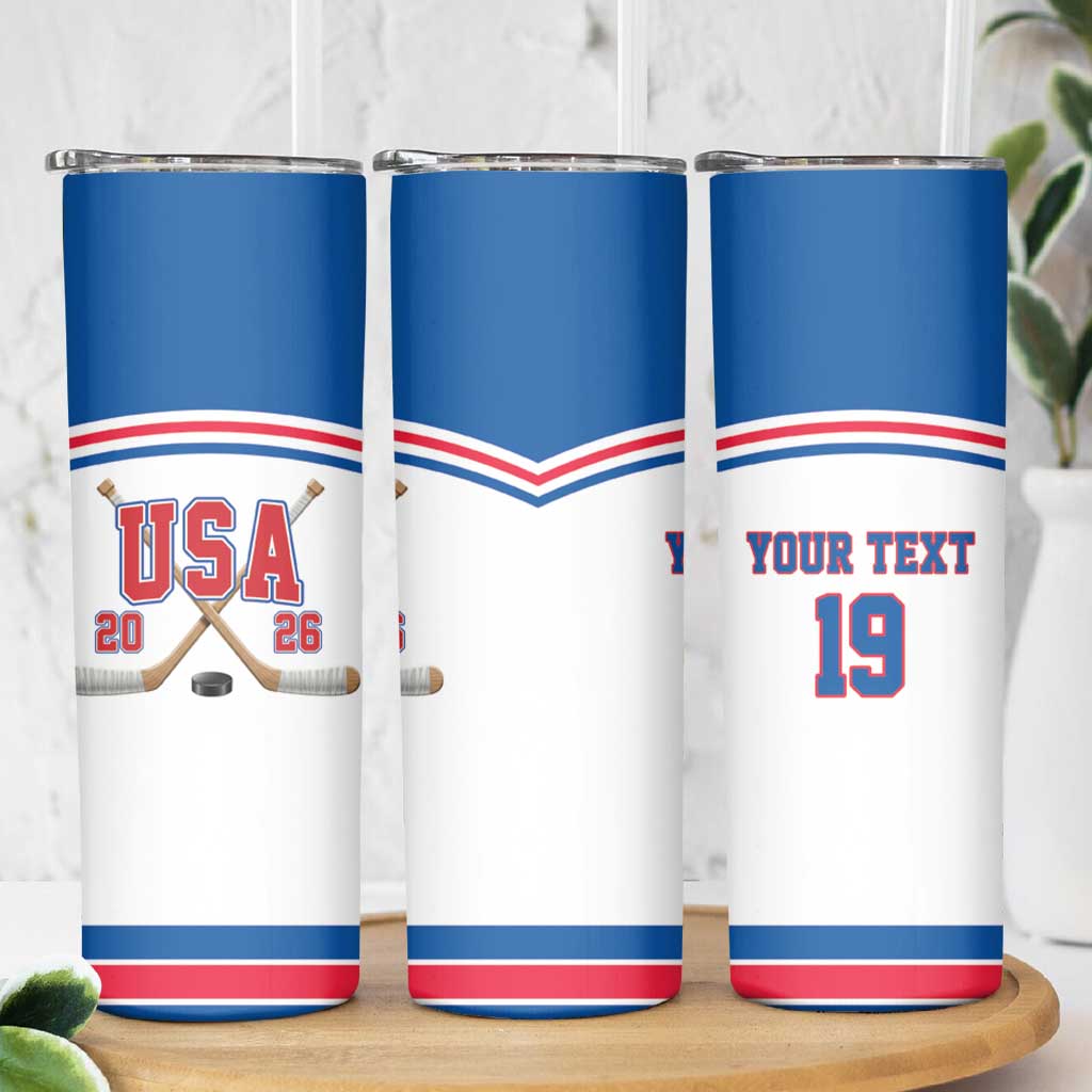 Custom USA Ice Hockey Skinny Tumbler Let’s Go Champions