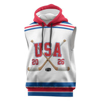 Custom USA Ice Hockey Sleeveless Hoodie Let’s Go Champions
