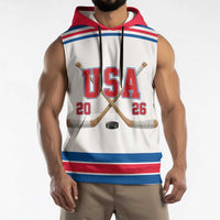 Custom USA Ice Hockey Sleeveless Hoodie Let’s Go Champions