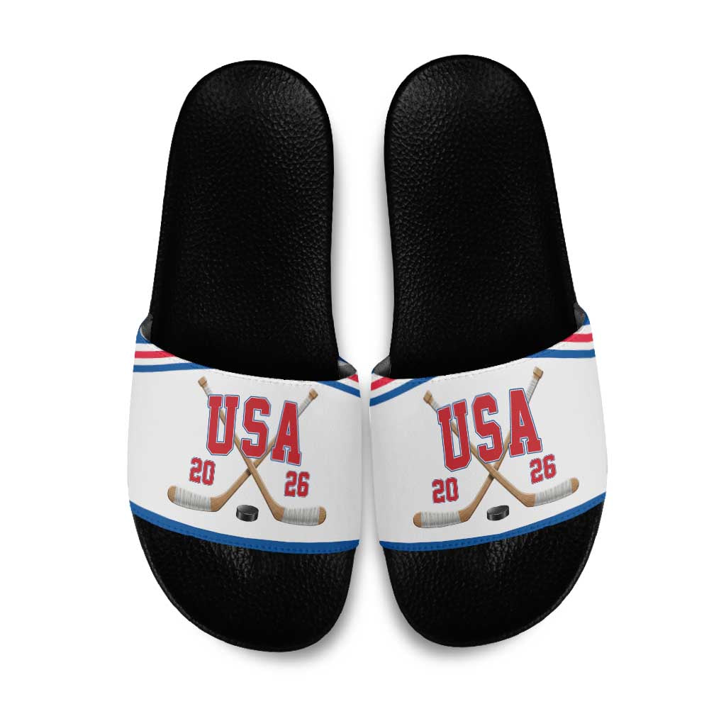 USA Ice Hockey Slide Sandals Let’s Go Champions