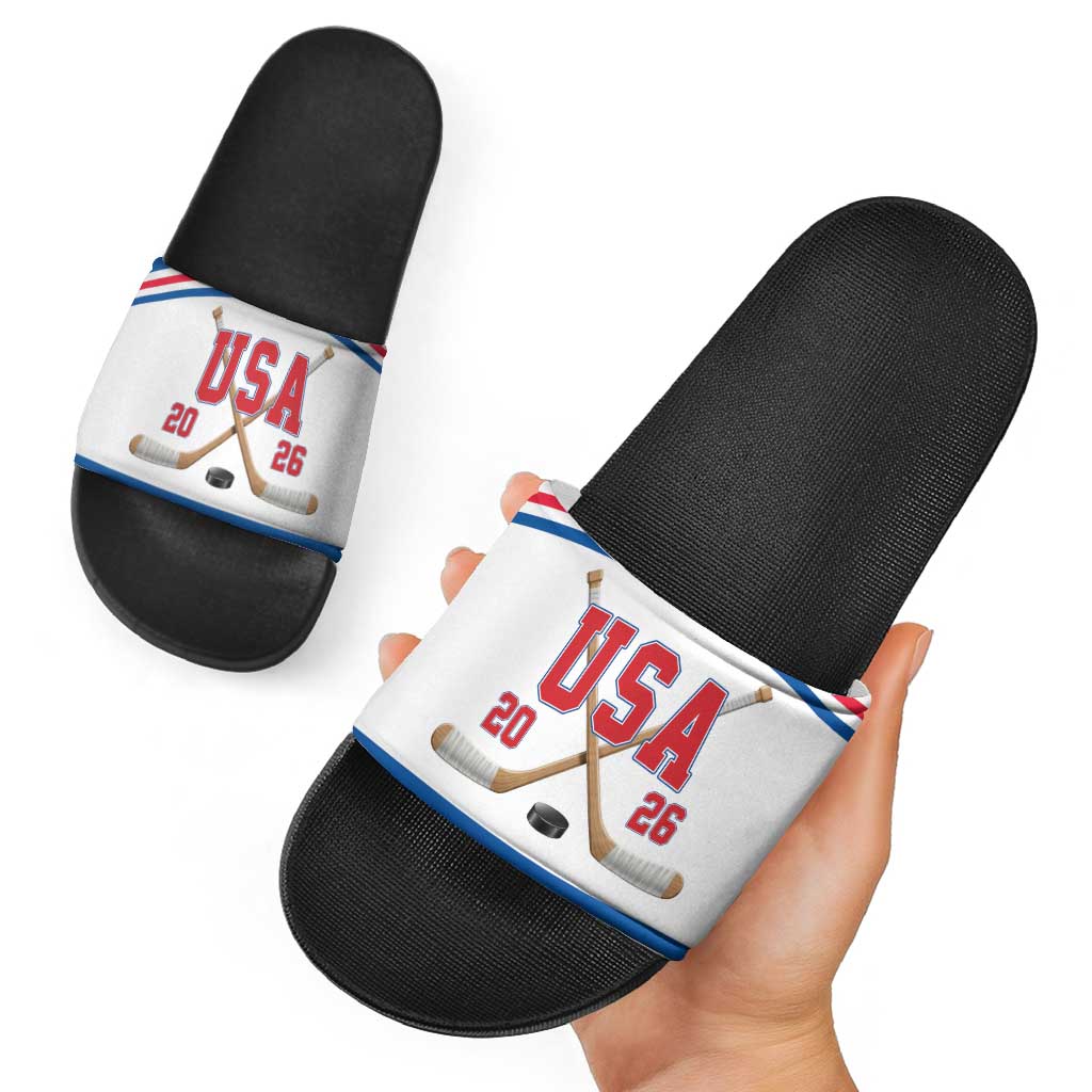 USA Ice Hockey Slide Sandals Let’s Go Champions