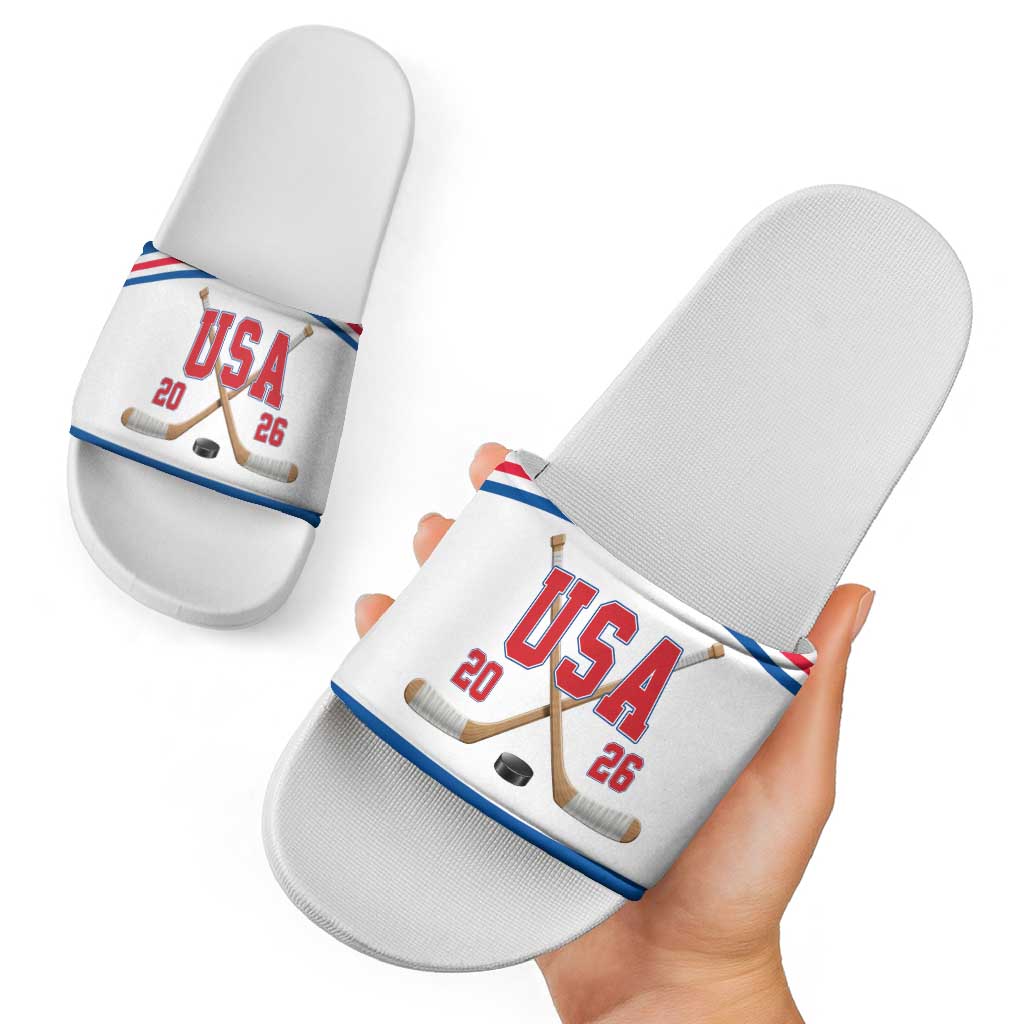 USA Ice Hockey Slide Sandals Let’s Go Champions