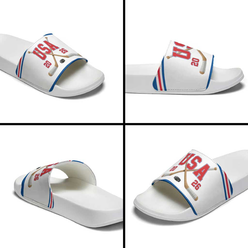 USA Ice Hockey Slide Sandals Let’s Go Champions
