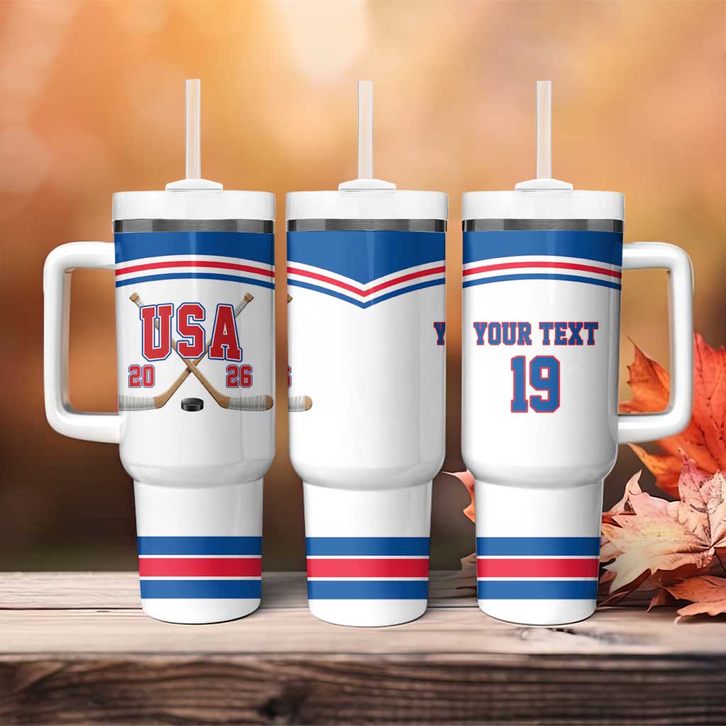 Custom USA Ice Hockey Tumbler With Handle Let’s Go Champions