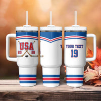 Custom USA Ice Hockey Tumbler With Handle Let’s Go Champions