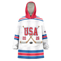 Custom USA Ice Hockey Wearable Blanket Hoodie Let’s Go Champions