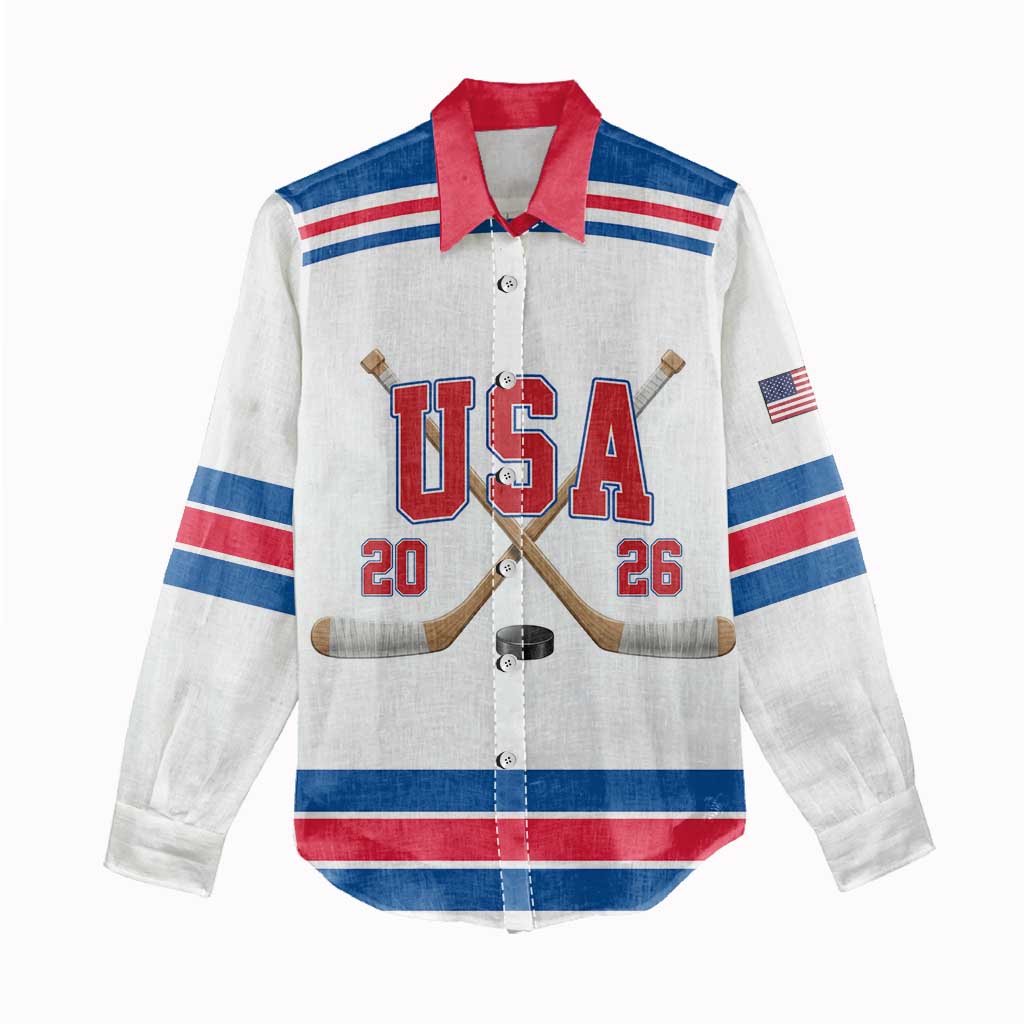 Custom USA Ice Hockey Women Casual Shirt Let’s Go Champions