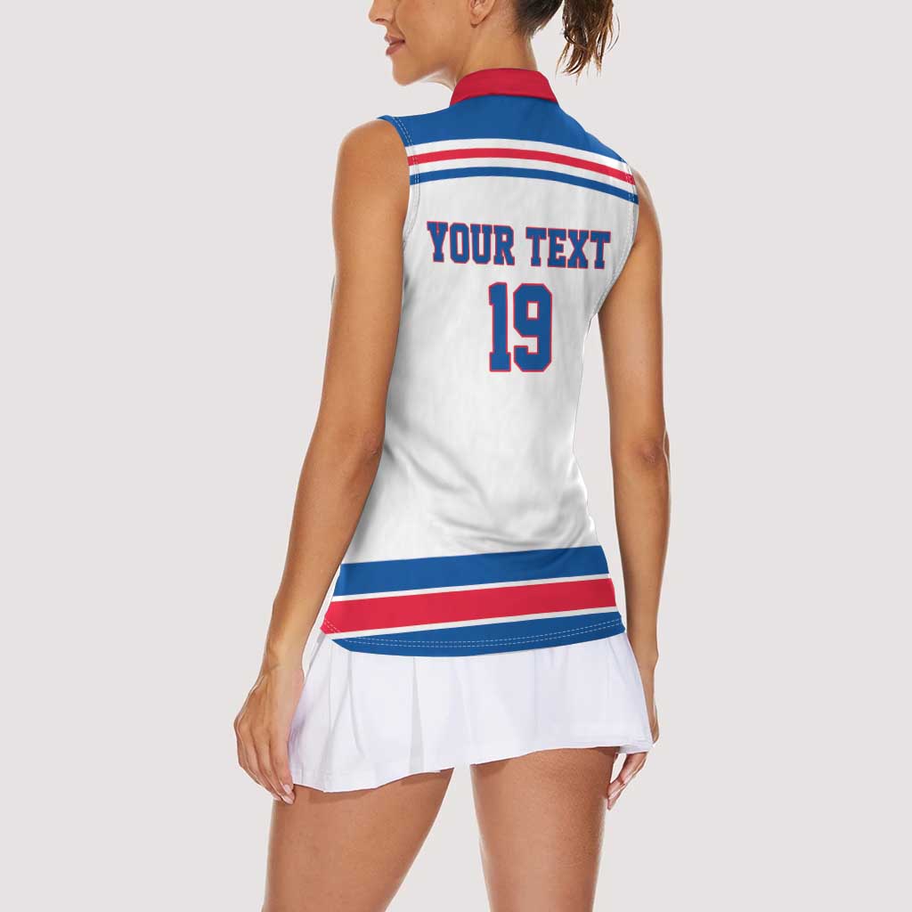 Custom USA Ice Hockey Women Sleeveless Polo Shirt Let’s Go Champions