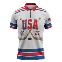 Custom USA Ice Hockey Zipper Polo Shirt Let’s Go Champions