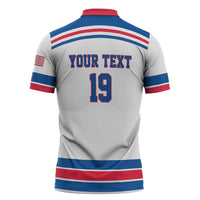 Custom USA Ice Hockey Zipper Polo Shirt Let’s Go Champions