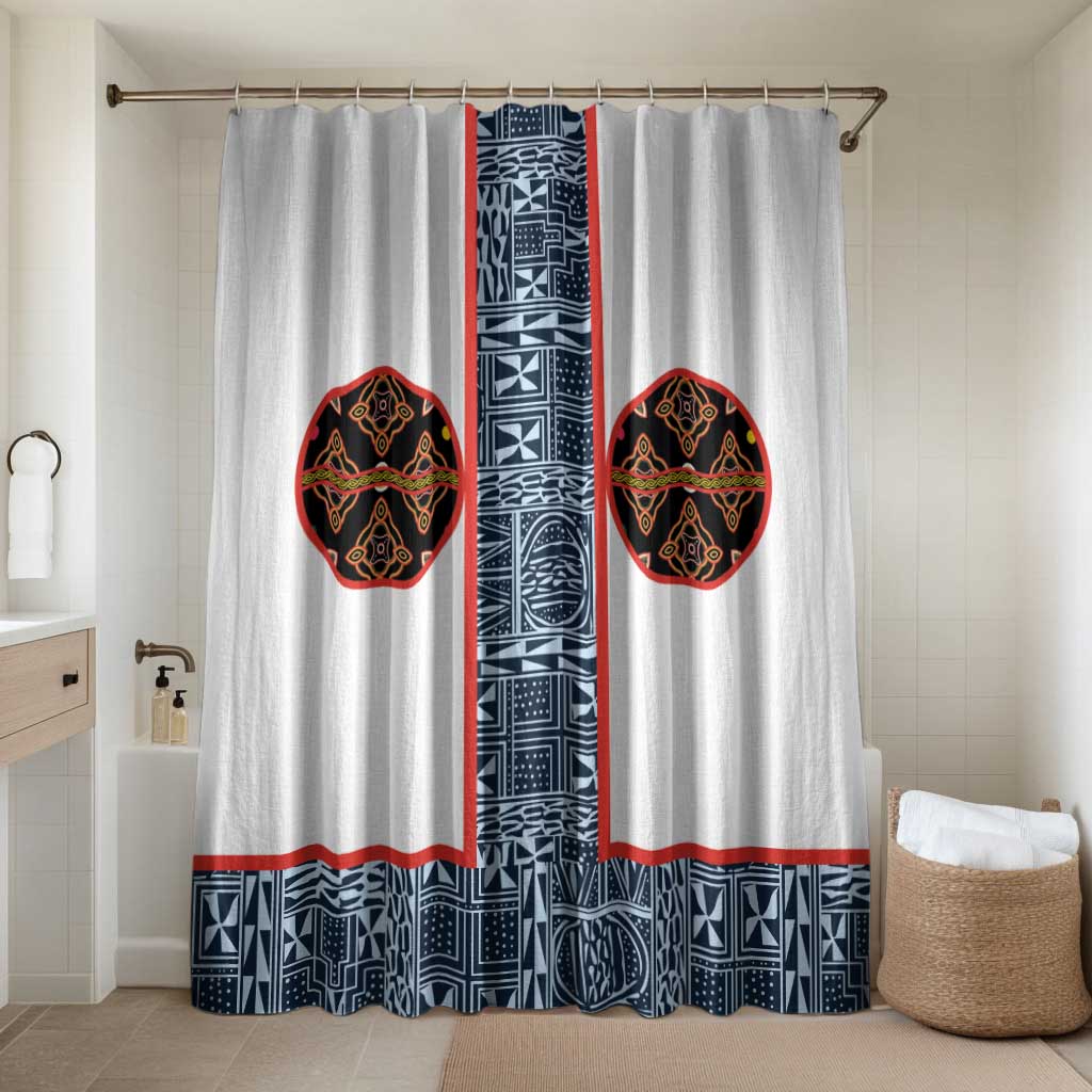 Cameroon Traditional Toghu Pattern Bathroom Set African Tribal Ndop Geometric Design