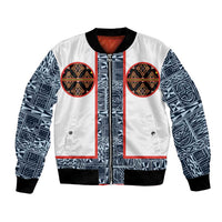 Cameroon Traditional Toghu Pattern Bomber Jacket African Tribal Ndop Geometric Design