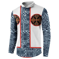Cameroon Traditional Toghu Pattern Button Sweatshirt African Tribal Ndop Geometric Design