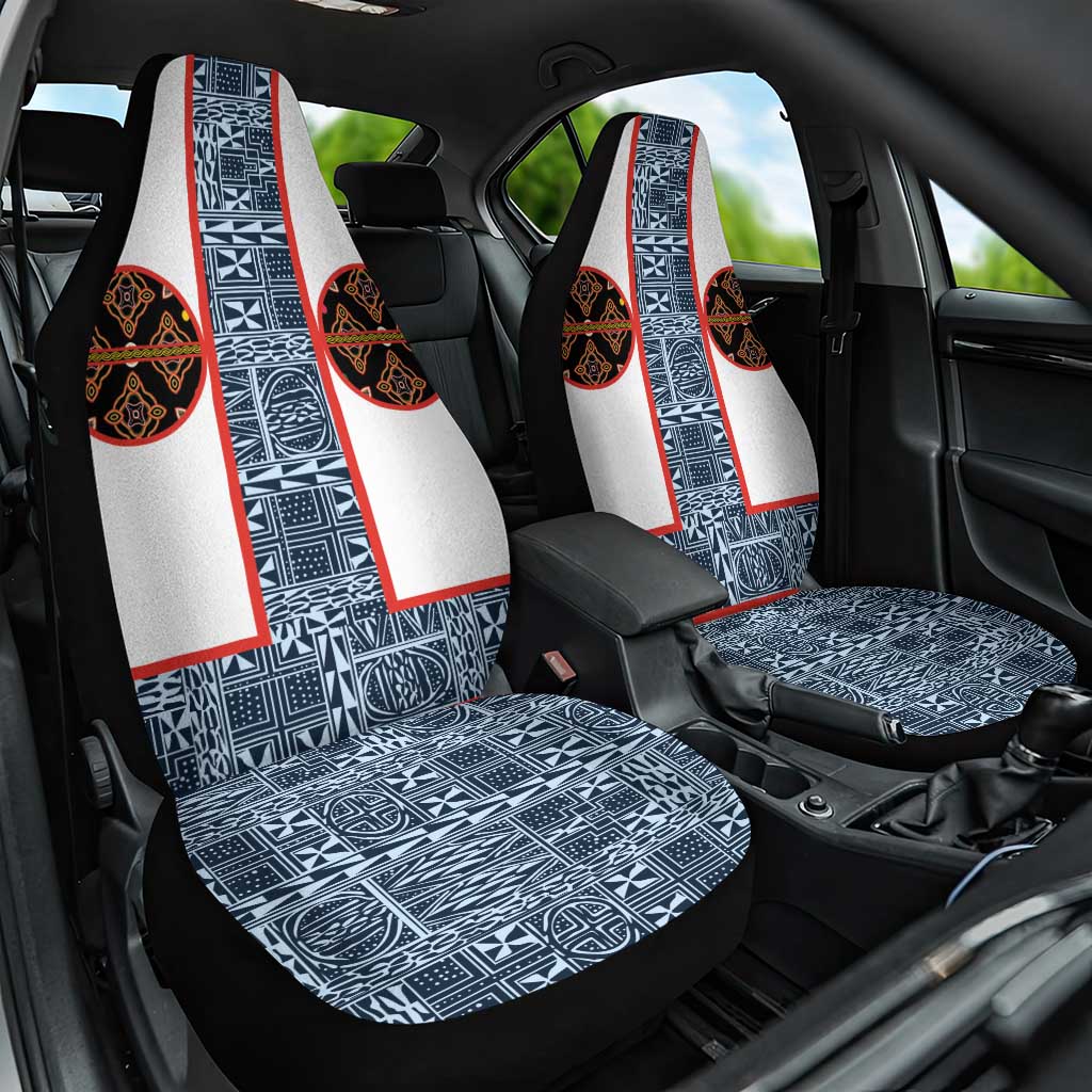 Cameroon Traditional Toghu Pattern Car Seat Cover African Tribal Ndop Geometric Design