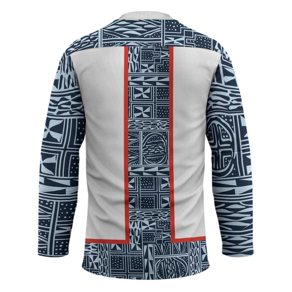 Cameroon Traditional Toghu Pattern Hockey Jersey African Tribal Ndop Geometric Design