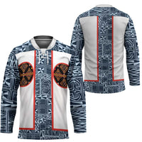 Cameroon Traditional Toghu Pattern Hockey Jersey African Tribal Ndop Geometric Design