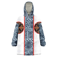 Cameroon Traditional Toghu Pattern Kid Wearable Blanket Hoodie African Tribal Ndop Geometric Design