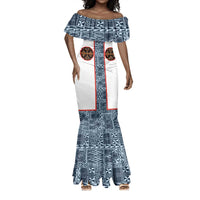 Cameroon Traditional Toghu Pattern Mermaid Dress African Tribal Ndop Geometric Design
