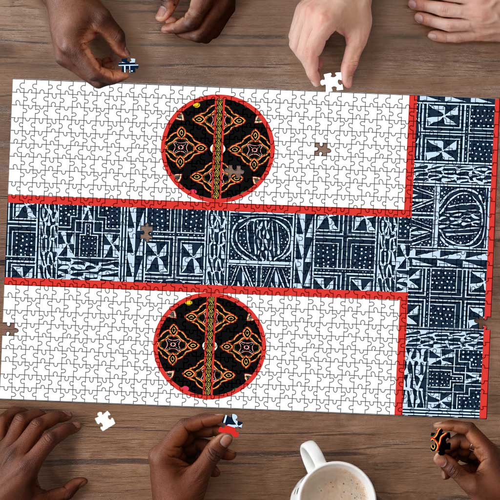 Cameroon Traditional Toghu Pattern Puzzle African Tribal Ndop Geometric Design