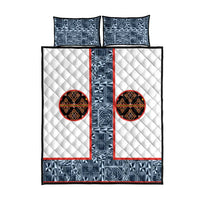 Cameroon Traditional Toghu Pattern Quilt Bed Set African Tribal Ndop Geometric Design