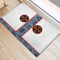 Cameroon Traditional Toghu Pattern Rubber Doormat African Tribal Ndop Geometric Design
