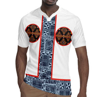 Cameroon Traditional Toghu Pattern Rugby Jersey African Tribal Ndop Geometric Design