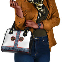 Cameroon Traditional Toghu Pattern Shoulder Handbag African Tribal Ndop Geometric Design