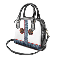 Cameroon Traditional Toghu Pattern Shoulder Handbag African Tribal Ndop Geometric Design